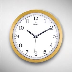 Galaxy Lux Premium Serisi Klasik Rakamlı Ev ve Ofis Duvar Saati – 35 Cm Gold