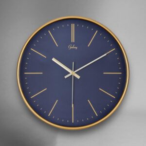 Galaxy Eskitme Metal Görünümlü Sessiz Akar Rakamsız Modern Ev ve Ofis Duvar Saati – 30 Cm