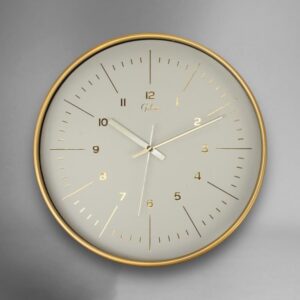 Galaxy Eskitme Kadran Sessiz Akar Klasik Rakamlı Ev ve Ofis Duvar Saati – 30 Cm Gold
