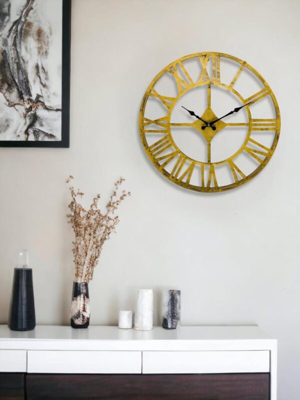 Galaxy Roma Rakamlı Metal Ev ve Ofis Duvar Saati – 30 Cm Gold - Görsel 3