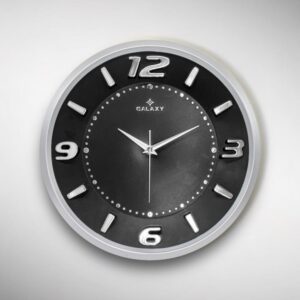 Galaxy Exclucive Serisi Kabartma Klasik Rakamlı Ev ve Ofis Duvar Saati – 30 Cm Gri / Siyah