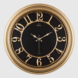 Galaxy Premium Serisi Eskitme Kabartma Kadranlı Klasik Rakamlı Ev ve Ofis Duvar Saati – 50 Cm Gold / Siyah