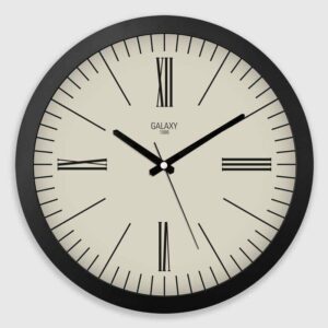 Galaxy Premium Serisi Modern Kadranlı Roma Rakamlı Ev ve Ofis Duvar Saati – 35 Cm Siyah