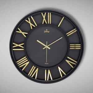 Galaxy Premium Serisi Modern Tasarımlı Roma Rakamlı Ev ve Ofis Duvar Saati – 40 Cm Siyah / Gold