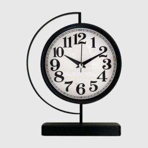 Galaxy Premium Serisi Modern Metal Kadranlı Klasik Rakamlı Ev ve Ofis Masa Saati – 20 Cm Siyah