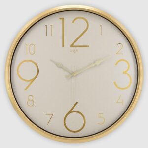 Galaxy Premium Serisi Özel Modern Kadran Sessiz Akar Klasik Rakamlı Ev ve Ofis Duvar Saati 50 Cm - Gold